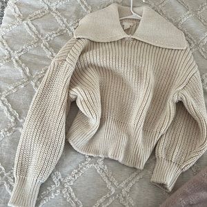 H&M cream collared sweater